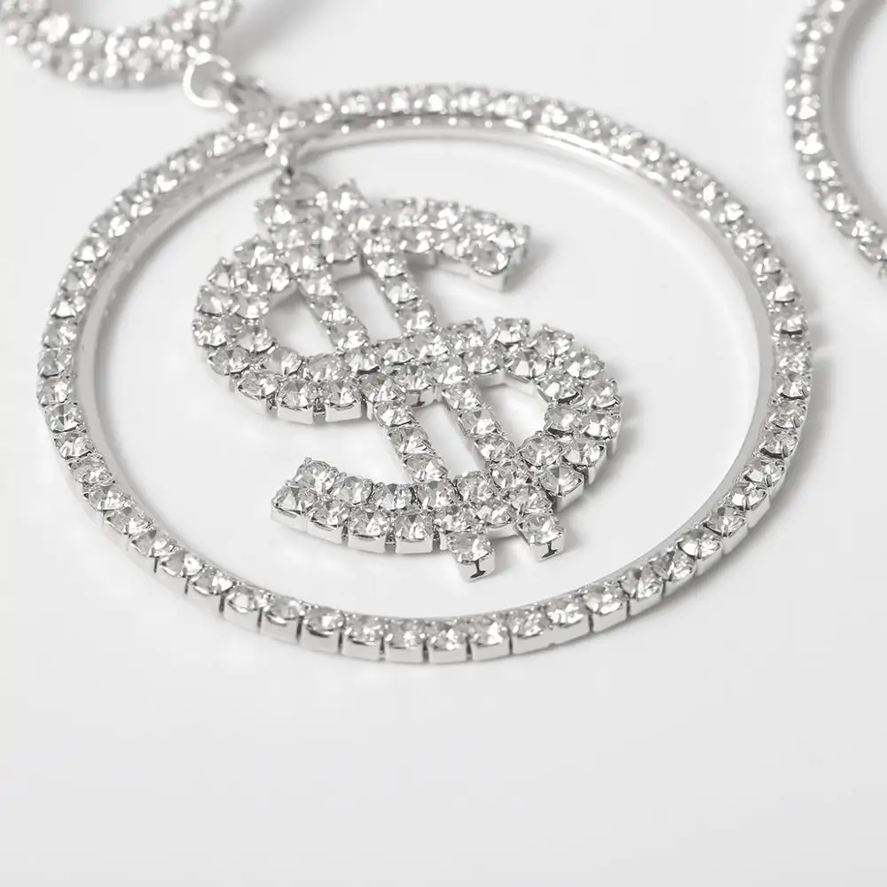 Ingemark Luxury Full Crystal Drop Earrings for Women Unique Big Geometric Round Dollars Shape Dangle Earring Jewelry Accessories Ingemark Luxury Full Crystal Drop Earrings for Women Unique Big Geometric Round Dollars Shape Dangle Earring Jewelry Accessories