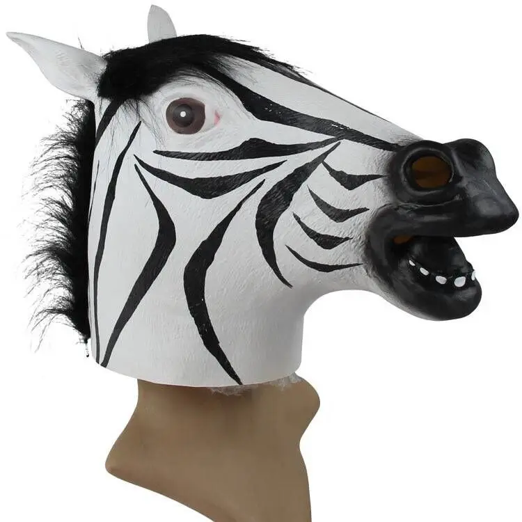 

Halloween Ball Bar Realistic Mask Zebra Mask Dressing up Head Band Zebra Mask