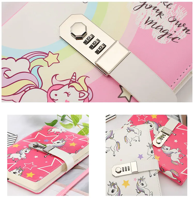 Unicorn Notebook Diary With Password Lock