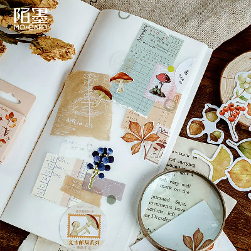 Hot Sale Practical Falling Leaves Stationery Sticker Paper Decoration Scrapbooking Sticker Kawaii Stationery Gift Material Escol