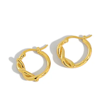 

Women's Korean-Style Simple Normcore Style Twisted Linen Flower Color Earrings