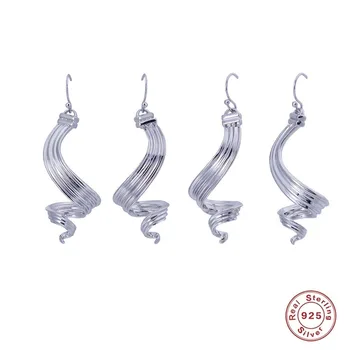 

Simple Design Twisted Drop Dangle Earrings for Women Girls Geometric Irregular 925 Silver Ear Statement Earrings Jewelry Gifts