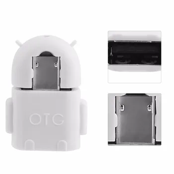 

1PCs /5PCs/ 10PCs Robot Shape Micro USB 2.0 Converter Host Male to USB Female OTG Adapter For Android Tablet PC Computer Phone