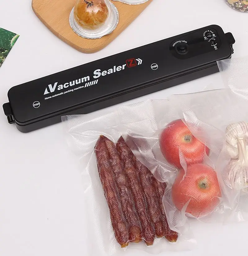 Envasado al vacío para cocina bolsa de plástico sellador máquina de embalaje comercial hogar de alimentos al vacío sellado con 10 Uds de almacenamiento de alimentos Saver bolsas