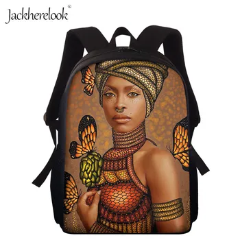 

Jackherelook Afro Girl Africa Women School Bags Fashion Black girl art Teenagers Schoolbags Functional Student Backpacks Mochila