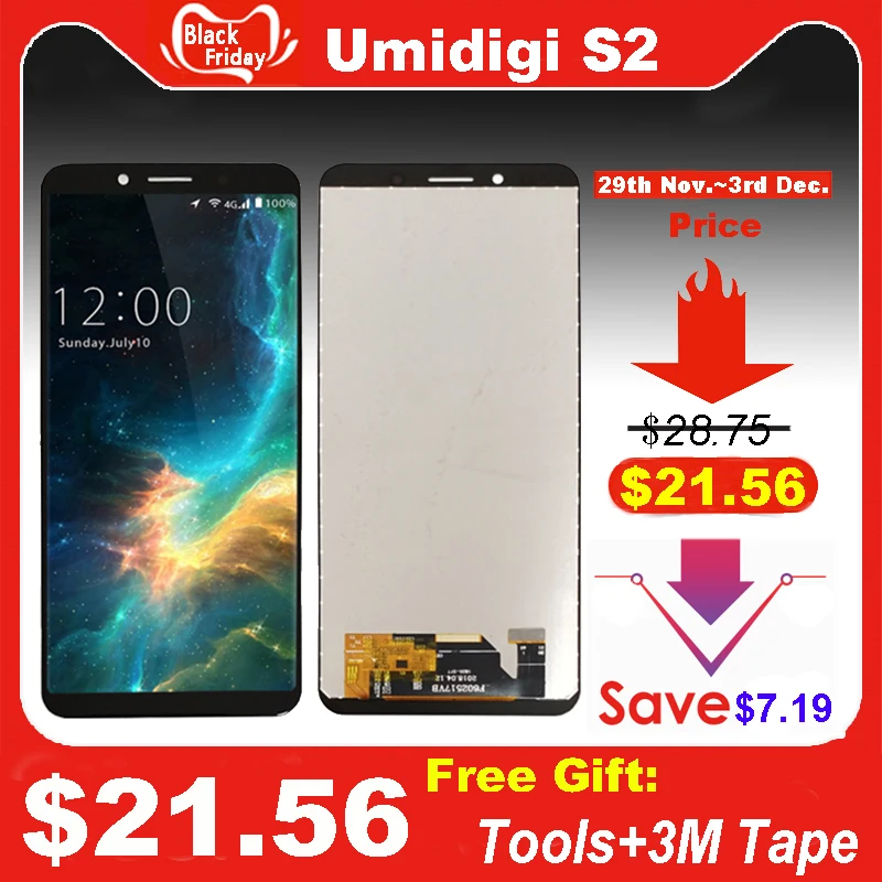6 0 &quotдюймов для UMIDIGI S2 F602517VB ЖК дисплей Дисплей + кодирующий преобразователь