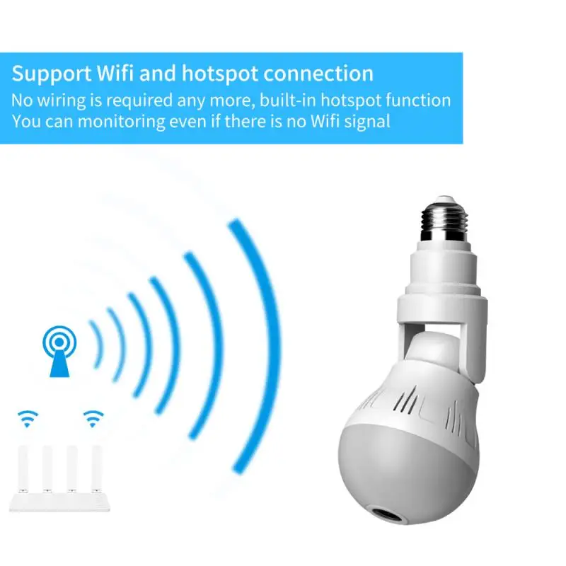 3PCS Wifi Panorama Camera Security Lamp Panoramic Bulb CCTV Video Wireless IP Surveillance Fisheye HD Christmas | Электроника
