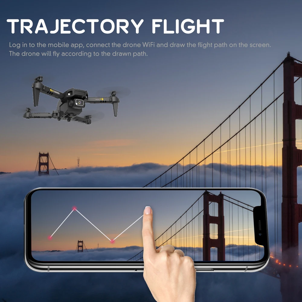 HJ78 Mini Drone 4k Professional HD Dual Camera WIFI FPV Foldable Quadcopter Fixed Height RC Helicopter Gift Toys blessbe bb24 drone