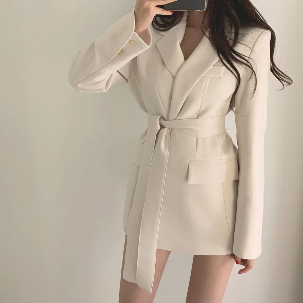 KANCOOLD пальто модный однотонный длинный рукав карманы лацкан и пояс верхняя одежда повязка тонкий костюм Новые пальто и куртки для женщин 2019Oct3