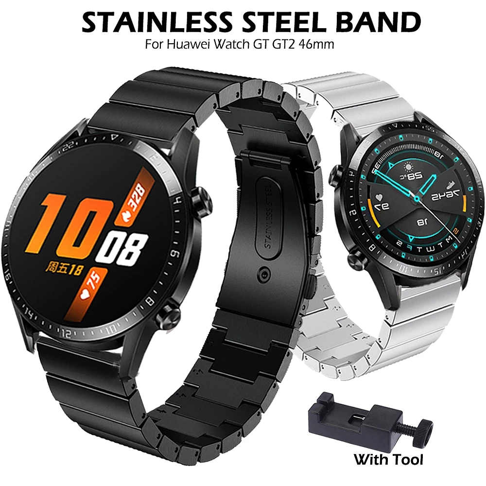 Браслет из нержавеющей стали для Huawei Watch GT GT2 46 мм/Honor Magic /GT Active ремешок наручных