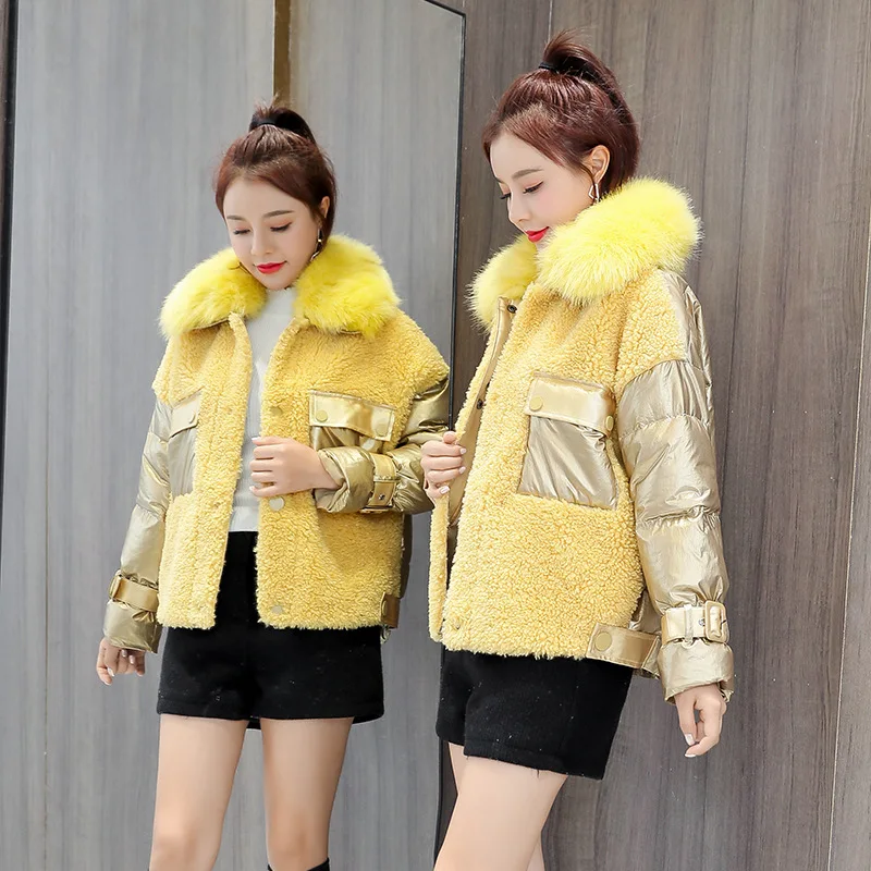

2019 New Style Winter Granule Cashmere Wool Coat Women's Short Fur Clothing Lambs Wool Overcoat Fur