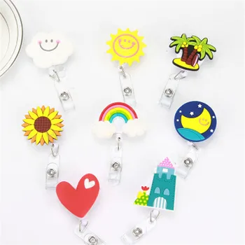 

1pc Cute Retractable Badge Reel Students Nurse Exhibition Pull Key Holder 60cm ID Name Card Badge Holder Korean School Supplies
