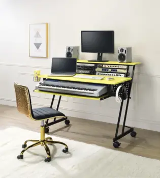 

Yellow Computer Desk Workstation Laptop Gaming Table Office Furniture Style Desk Modern Style Table