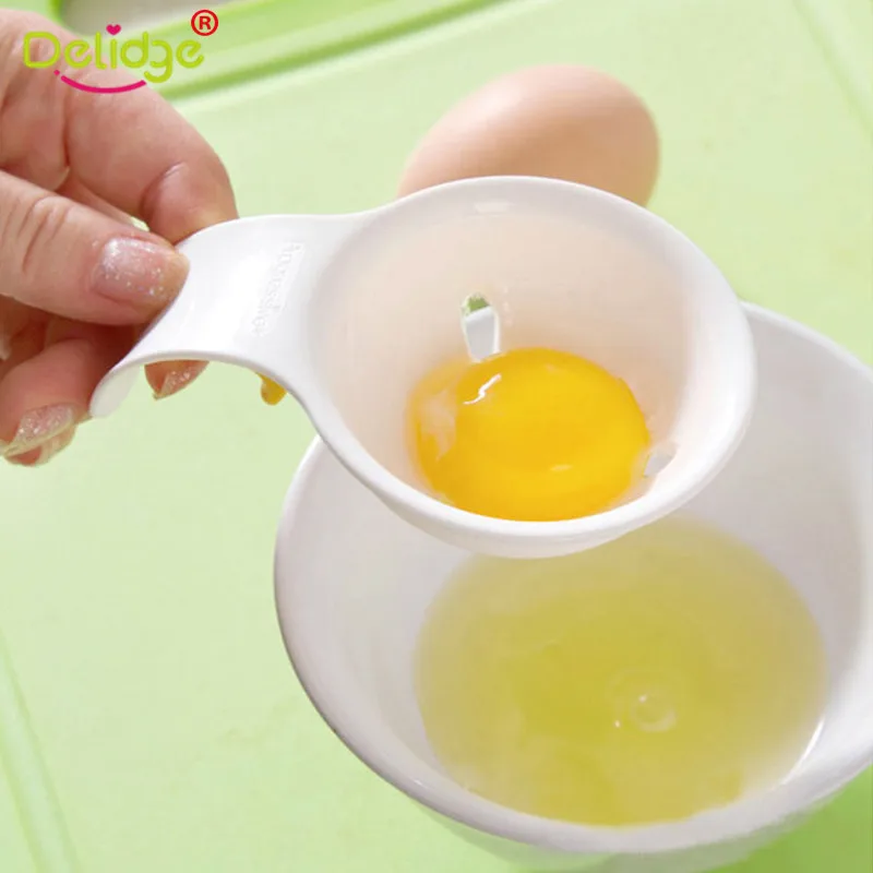 Delidge 1pc Plastic Mini Egg Yolk White Separator With Silicone Holder Egg Separator Baking Kitchen Cooking Tool Accessiories