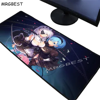 

MRGBEST Large Gaming Mouse Pad Black Edging Edge Cartoon Pure Cute Girl Laptop Desk Mat Sweet Sister Rubber Non-slip Universal L