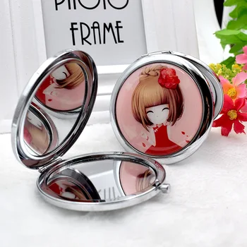 

New Mini Folding Makeup Mirror Portable Small Mirror Creative Small Gift Beauty Makeup Mirror Random Delivery