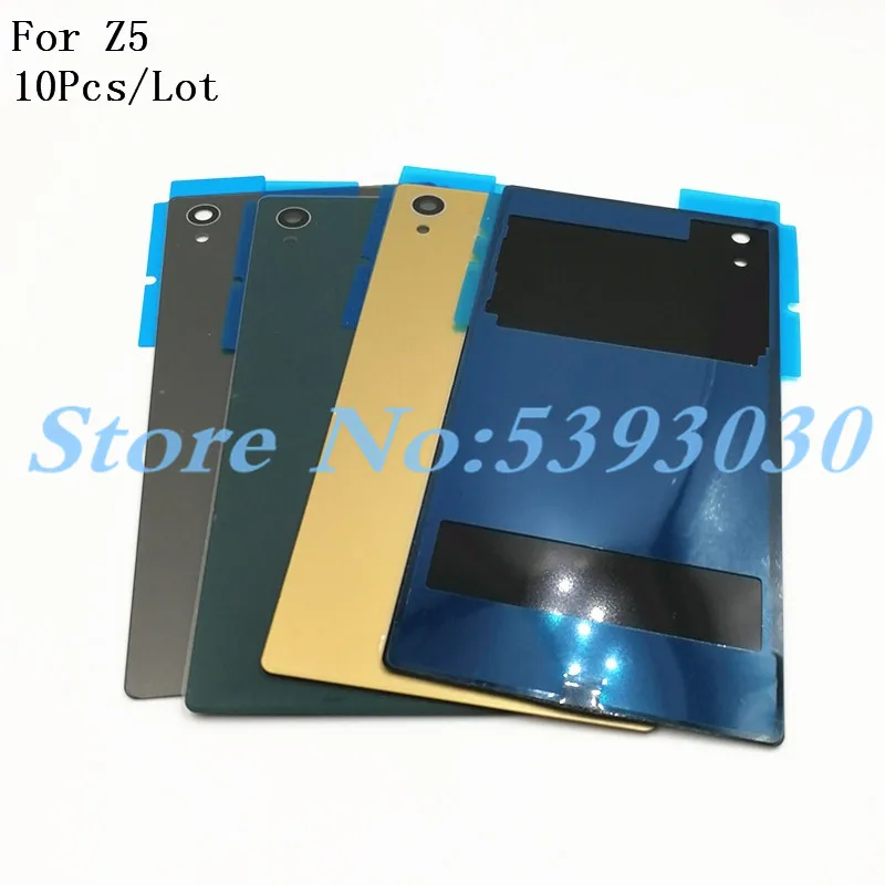 10 шт./лот для Sony Xperia Z5 E6603 E6633 E6653 E6683 Задняя стеклянная крышка батарейного отсека
