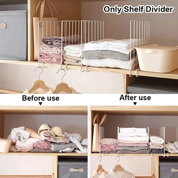

3 Pcs Separator Iron Home Clothing Organizer Closet Tools Vertical Type Shelf Divider Storage Wardrobe Partition Space Saving