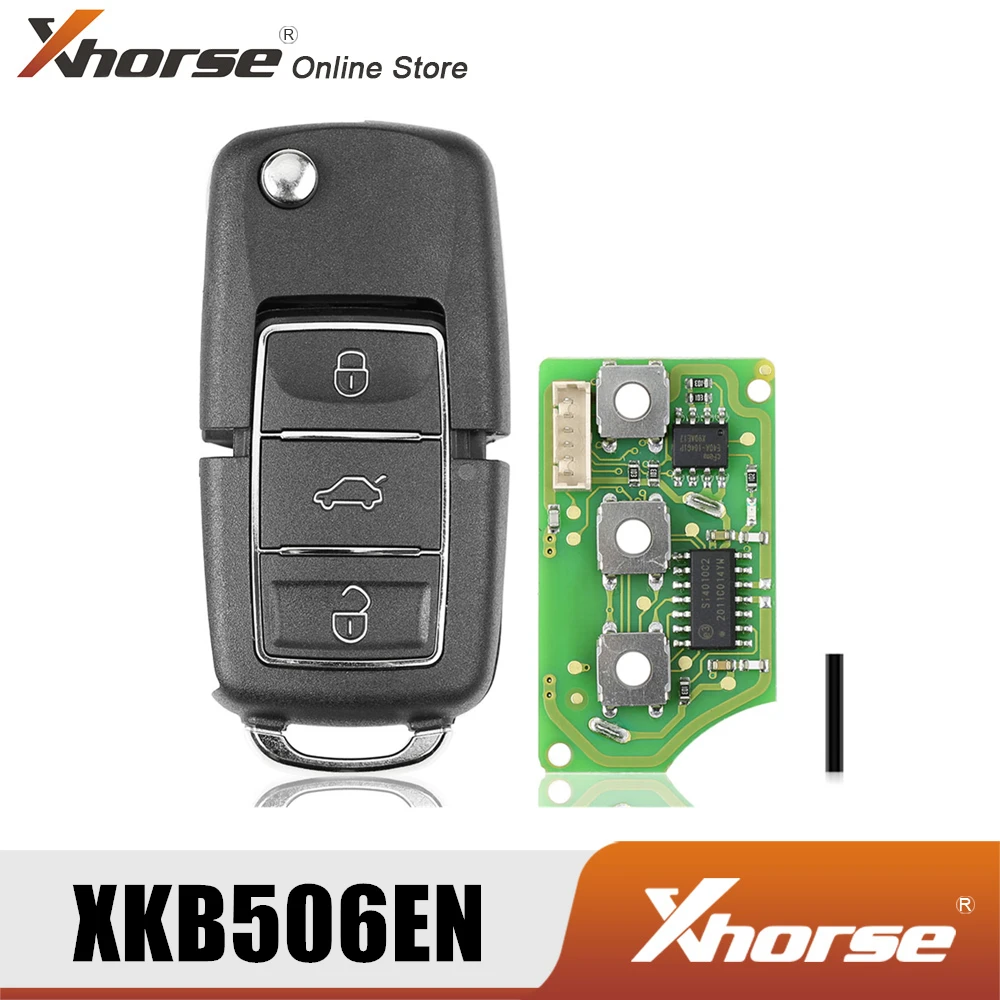 Xhorse XKB506EN проводной дистанционный ключ для VW B5 флип 3 кнопки Экстрим Черный