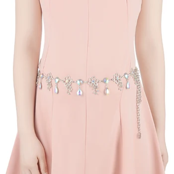

Women’s Sparkling Rhinestone Waist Chain Belt for Dress Belly Chain
