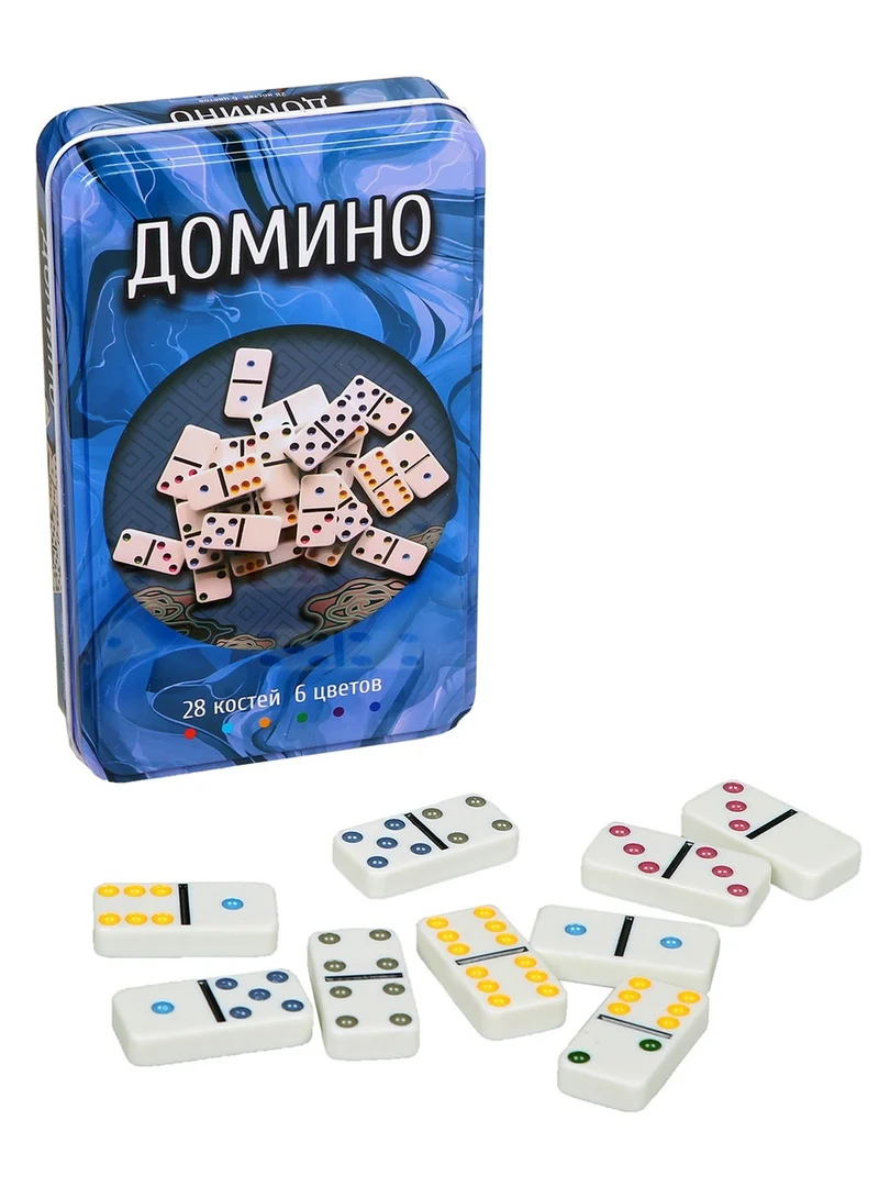 Игра настольная Домино в металлической коробке | Игрушки и хобби
