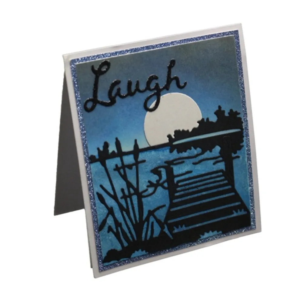 Lake side Scenery Pattern Carbon Steel Cutting Dies metal cutting dies stamp die sets for card making crafts and scrapbooking