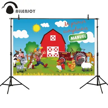 

Allenjoy Background Cartoon Zenon Farmhouse Farm Farmer Photozone Backdrops Welcome Party Birthday Carnival Newborn Decor Banner