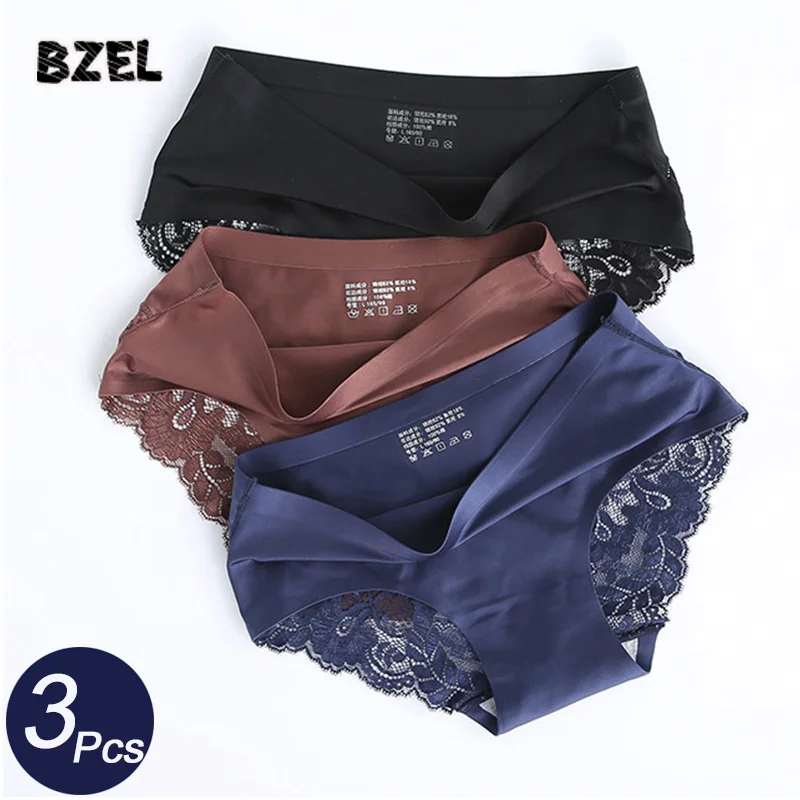 BZEL 3Pcs/lot Seamless Women Hollow Out Panties Set Underwear Comfort Lace Briefs Low Rise Female Sport Panty Soft Lady Lingerie 1