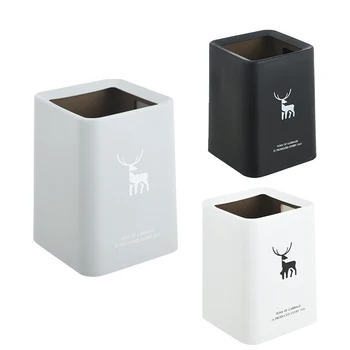 

Square Plastic Trash Can 8L Garbage Dust Bin Storage Bucket Paper Basket Home Office Waste Bin Without Lid
