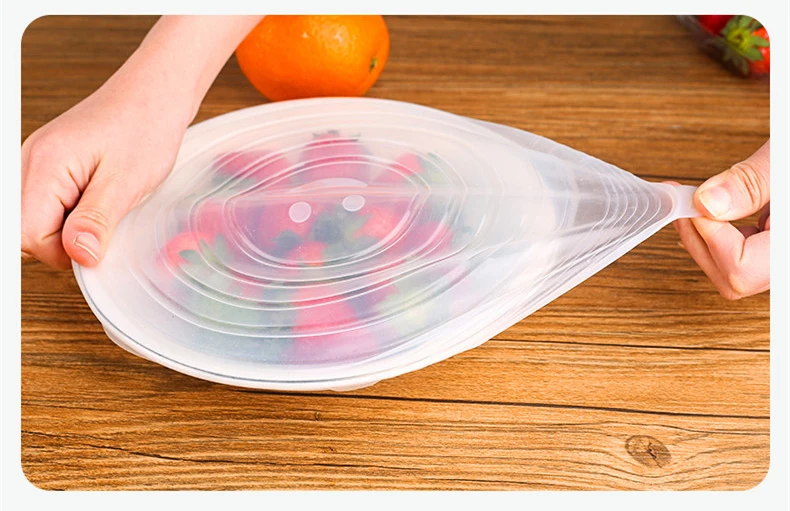 Многоразовые силиконовые крышки для пищевых продуктов 6 шт. герметичные