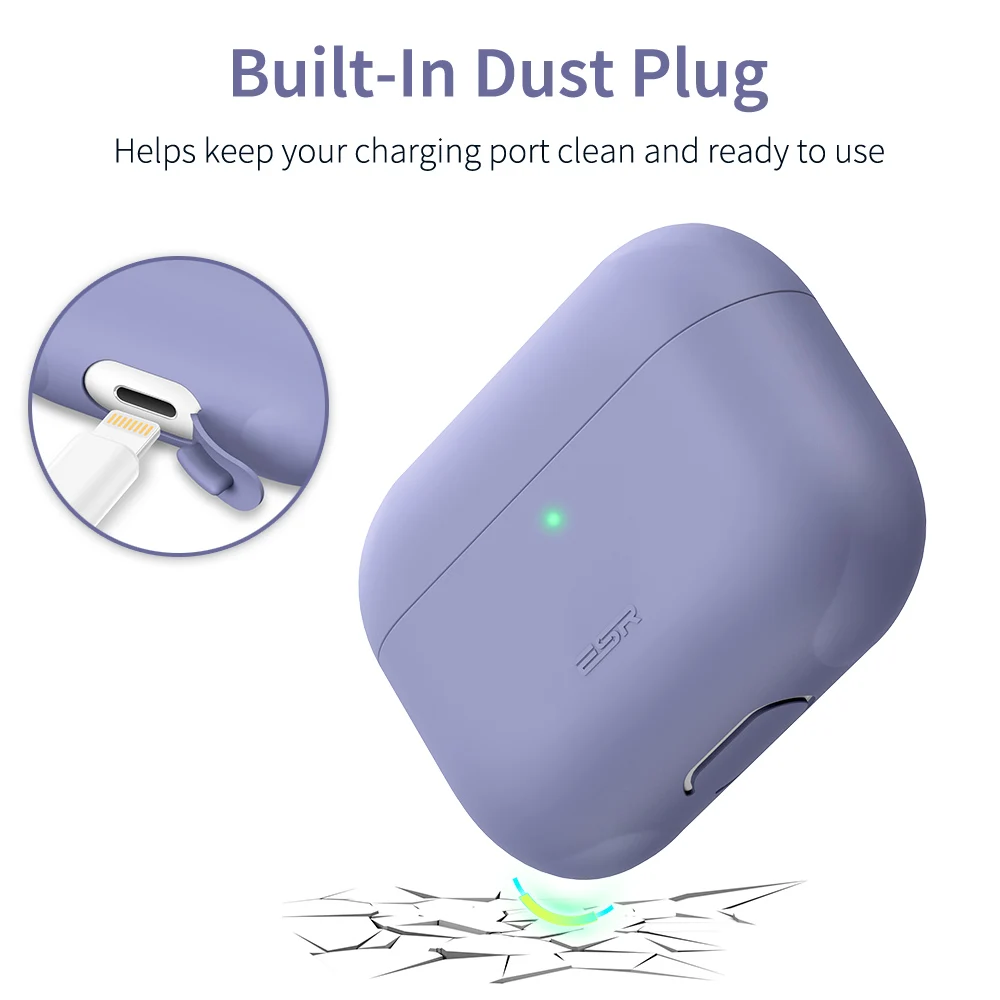 ESR Ультратонкий силиконовый чехол для Airpods Pro, защитный чехол для гарнитуры, видимый передний светодиодный чехол для наушников Apple, чехол для Airpod Pro