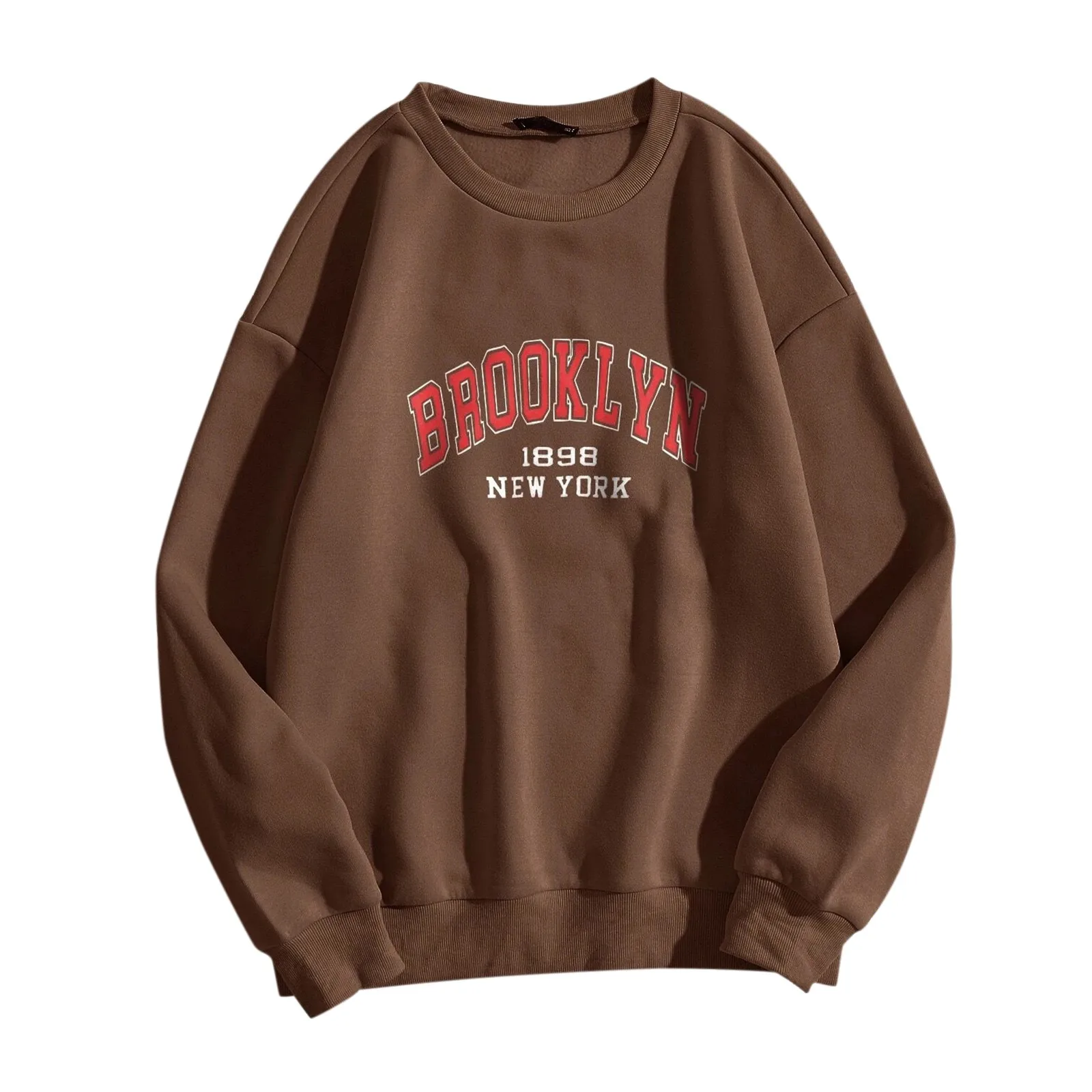 Autumn Hoodies Sweatshirts Women's Fashion Letter Brooklyn Print O Neck Long-sleeve Hooded Pullover Sweatshirt Tops Толстовка 2