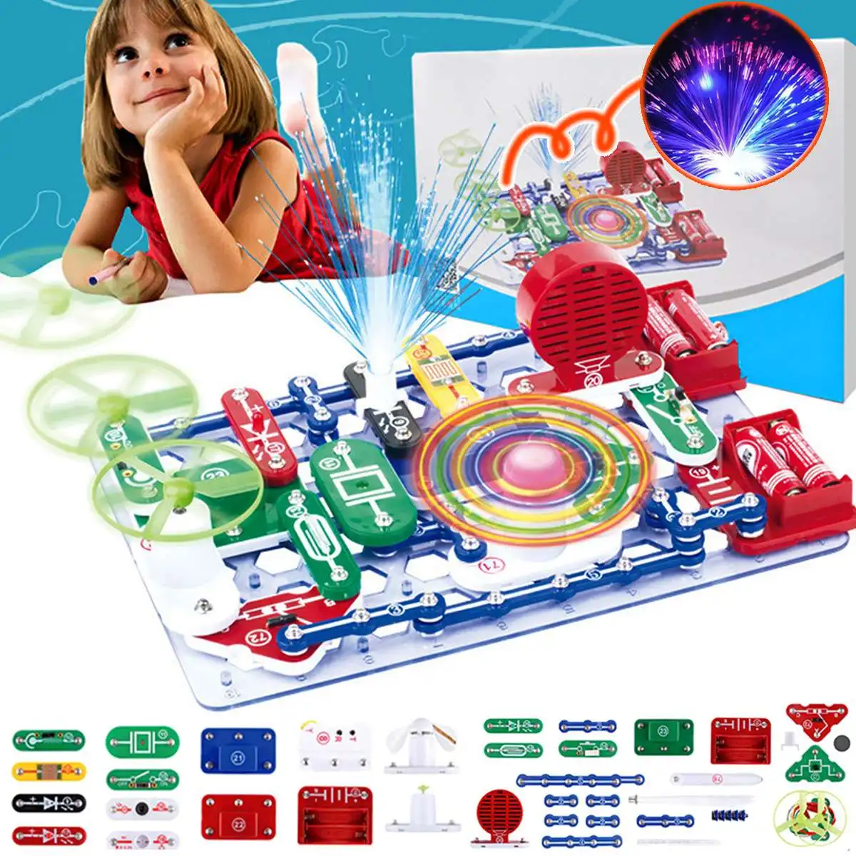 

Over 2000 Kinds Compound Mode Switch Circuits Electronics Block Kit Electric Educational Assembling Toys DIY Science Toy for Kid