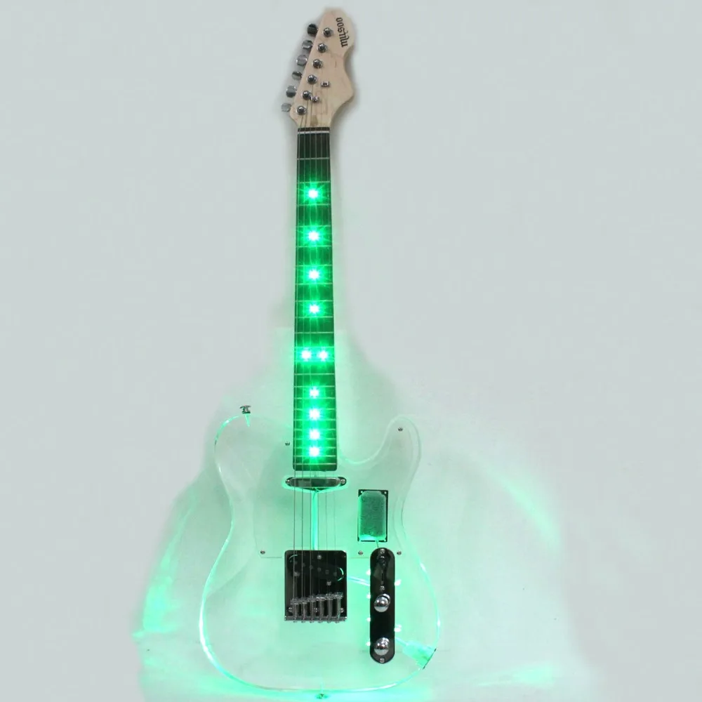 

Musoo Brand Acrylic Electric guitar with LED