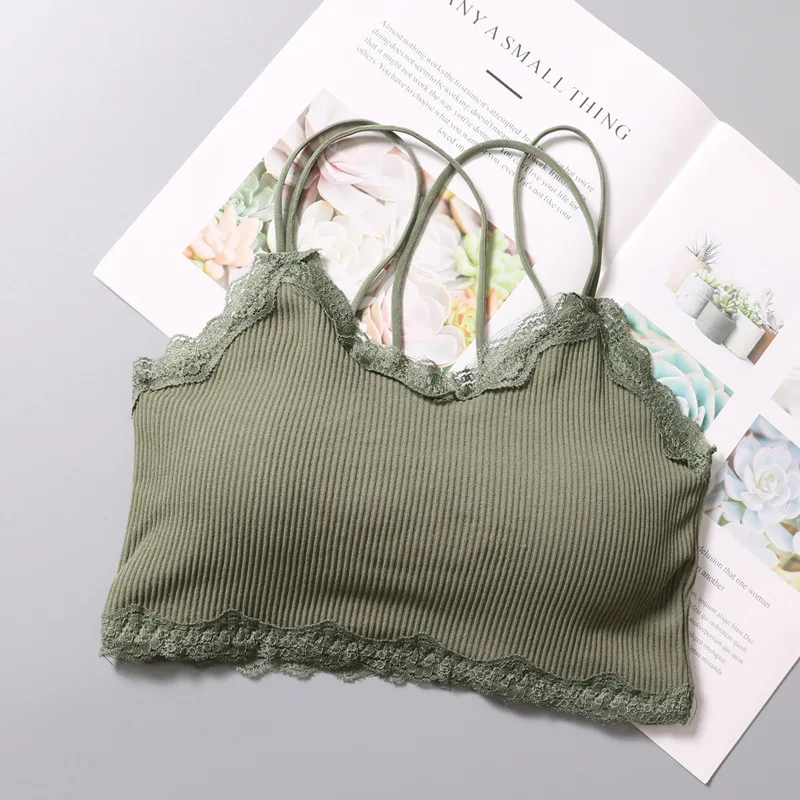 Кружевной топ труба женские бюстгальтеры с подкладкой бесшовное нижнее белье