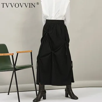 

High Waist Black Jacquard Pleated Split Temperament Half-body Skirt Women Fashion Tide New Spring Autumn 2020 1N371