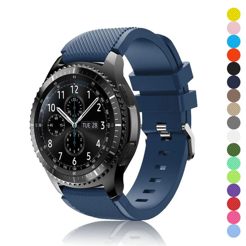 22 мм ремешок для samsung galaxy watch 46 мм gear S3 Frontier/classic huawei watch gt ремешок amazfit GTR 47 мм силиконовый браслет