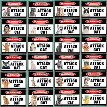 Предупреждение Остерегайтесь атака кошка часы собака на долгу ПЭТ металлическая пластина настенный паб Ресторан домашний Арт Декор Железный плакат Куадрос DU-4723A