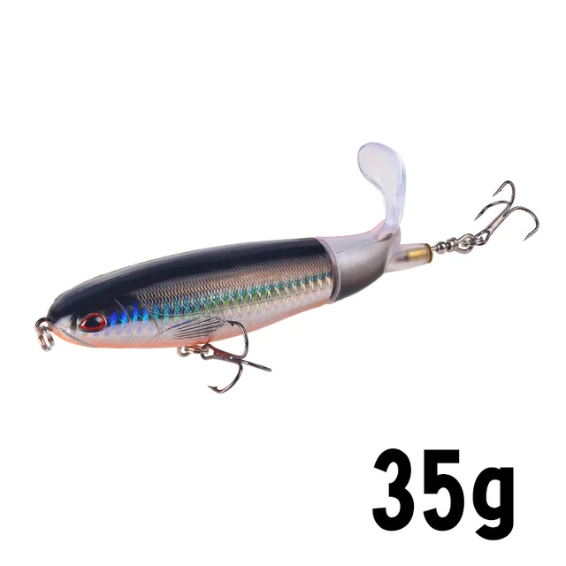1 Pcs 10cm/14cm Topwater Fishing Lure Whopper Popper Artificial Bait Hard Plopper Soft Rotating Tail Fishing Tackle Fishing Bait N