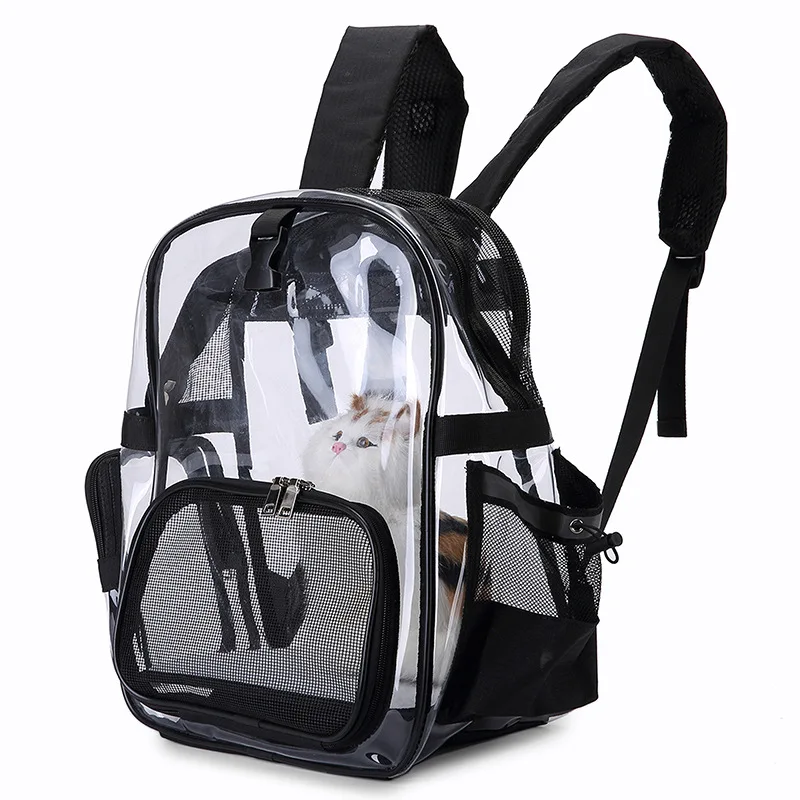 

New Style Fully Transparent Backpack gato negro mi bao Pet Nursing Transparent Backpack Portable Breathable Pet Backpack