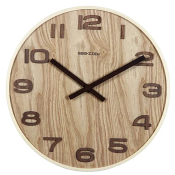 

Simple Wooden Silent Wall Clock Modern Design Creative Simple Children Wall Clock Living Room Reloj Mural Home Decoration BA60WC