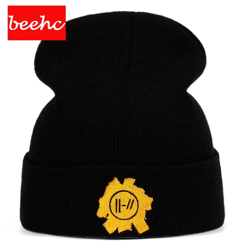 

hip hop Rock band Twenty One Pilots skullies Beanie Cap embroidery Cosplay Costume Knitted beanie woolen Hat Warm autumn Winter