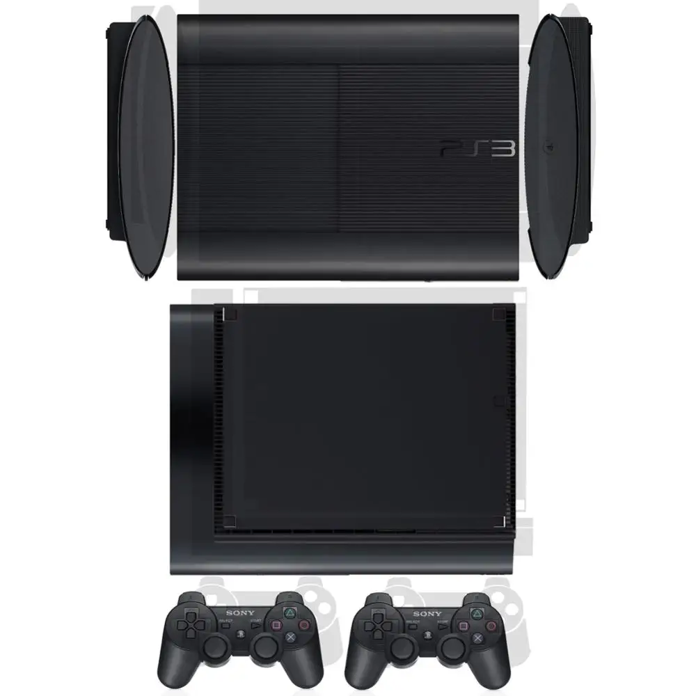 Прозрачная наклейка для Sony PS3 Super Slim 4000 и 2 защитные наклейки