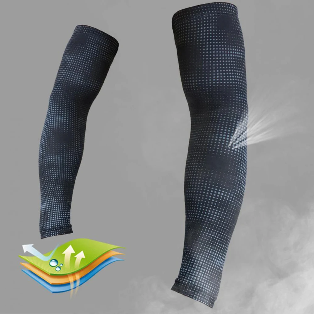 Sport Arm Warmers Non-Slip Cycling Arm Sleeve Elastic Compression Anti-Sunburn Long Sleeve Tennis Running Basketball Accessories