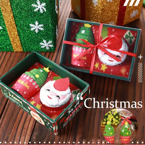 2019 Santa Claus Snowman Christmas Tree Cotton Super Soft Towel Party Decor Gift