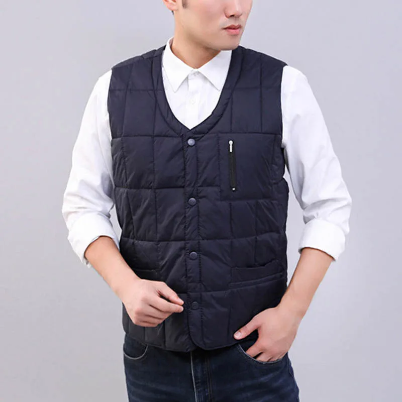Мужской стеганый мягкий жилет без рукавов пальто куртка XL 4XL|Жилеты и безрукавки|