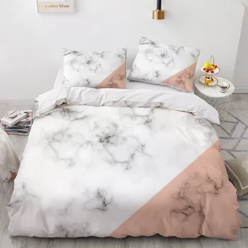 

3D White Beddings Custom Design Marbling Quilt Cover Sets Modern Comforther Cases Pillow Covers King Queen Super King Twin Size