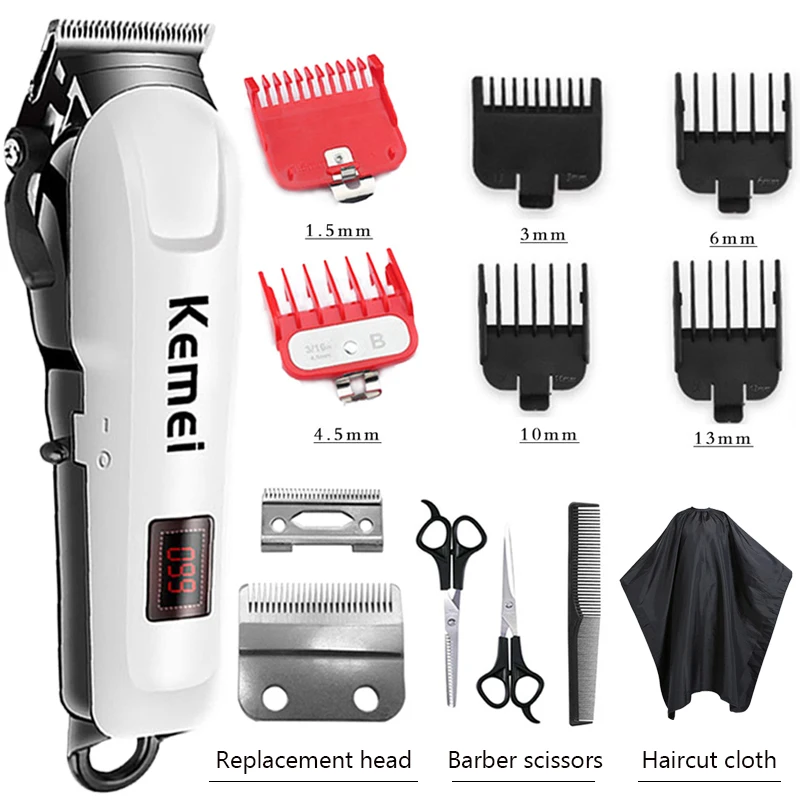 kemei maquina de cortar cabelo eletrica corte 04