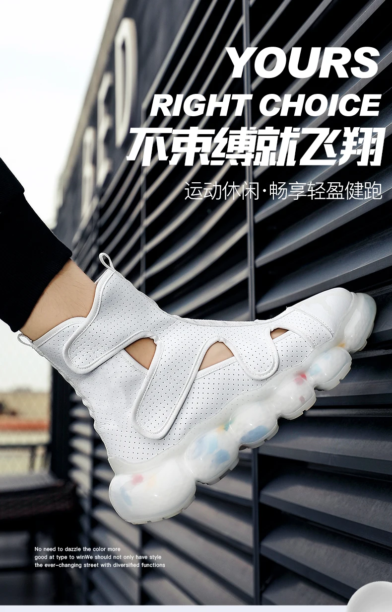 Fashion Men's Sandals Summer Soft Sandals High Quality Microfiber Leather Sandals Outdoor Antiskid Damping Men Roman Sandals