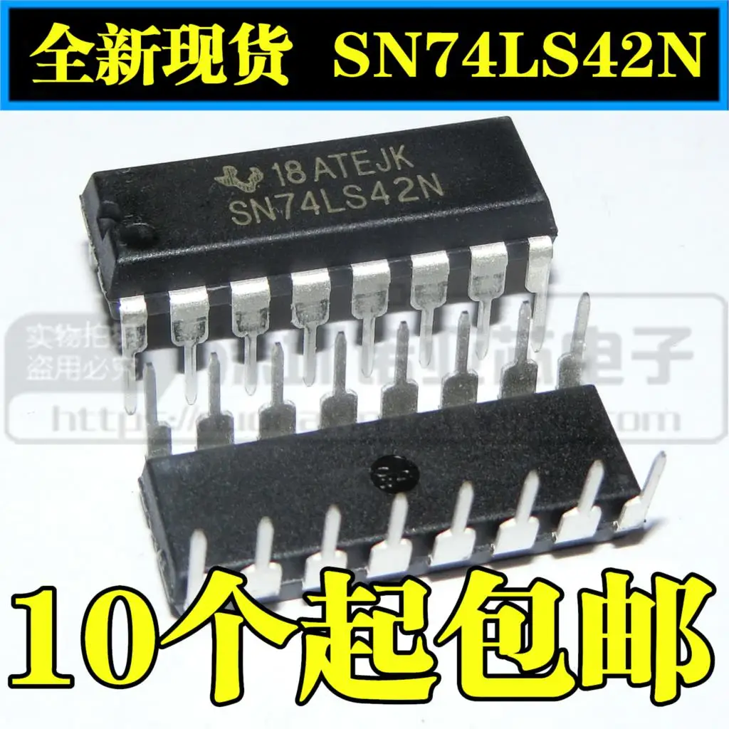 10 шт./лот новые имеющиеся SN74LS42N 74LS42 DIP-16 74LS42, десятичная система декодер